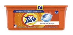 Средство моющее синтетическое жидкое, Tide (Тайд) 22.8 г №30 Альпийская свежесть в растворимых капсулах для стирки белья контейнер пласт.