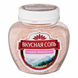 Соль пищевая, Вкусная соль 400 г Гималайская розовая банка пластиковая