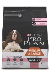 Сухой корм, Proplan (Проплан) 3 кг для собак старше 7 лет средних и крупных пород с чувствительной кожей с лососем и рисом